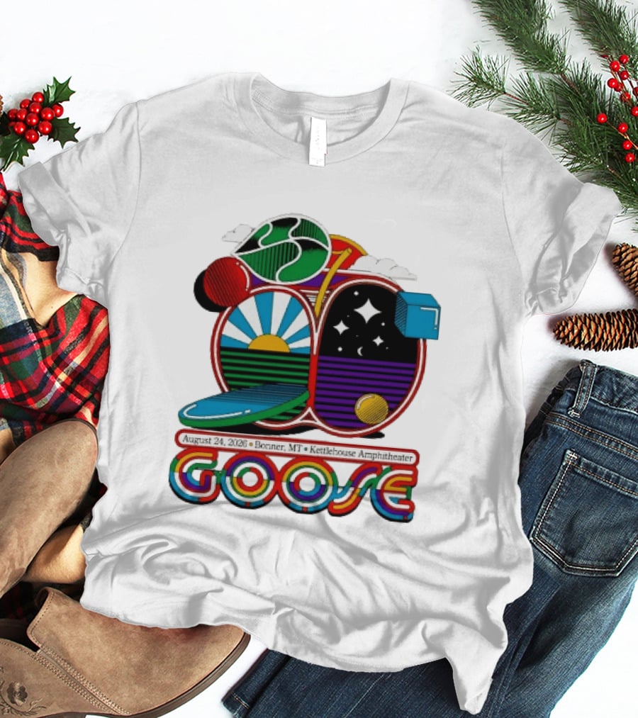 Goose Band Concert Kettlehouse Amphitheater Bonner MT August 24 2026 T-Shirt