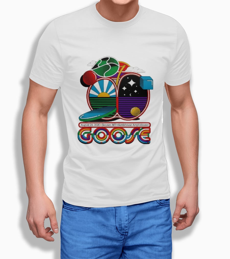 Goose Band Concert Kettlehouse Amphitheater Bonner MT August 24 2026 T-Shirt