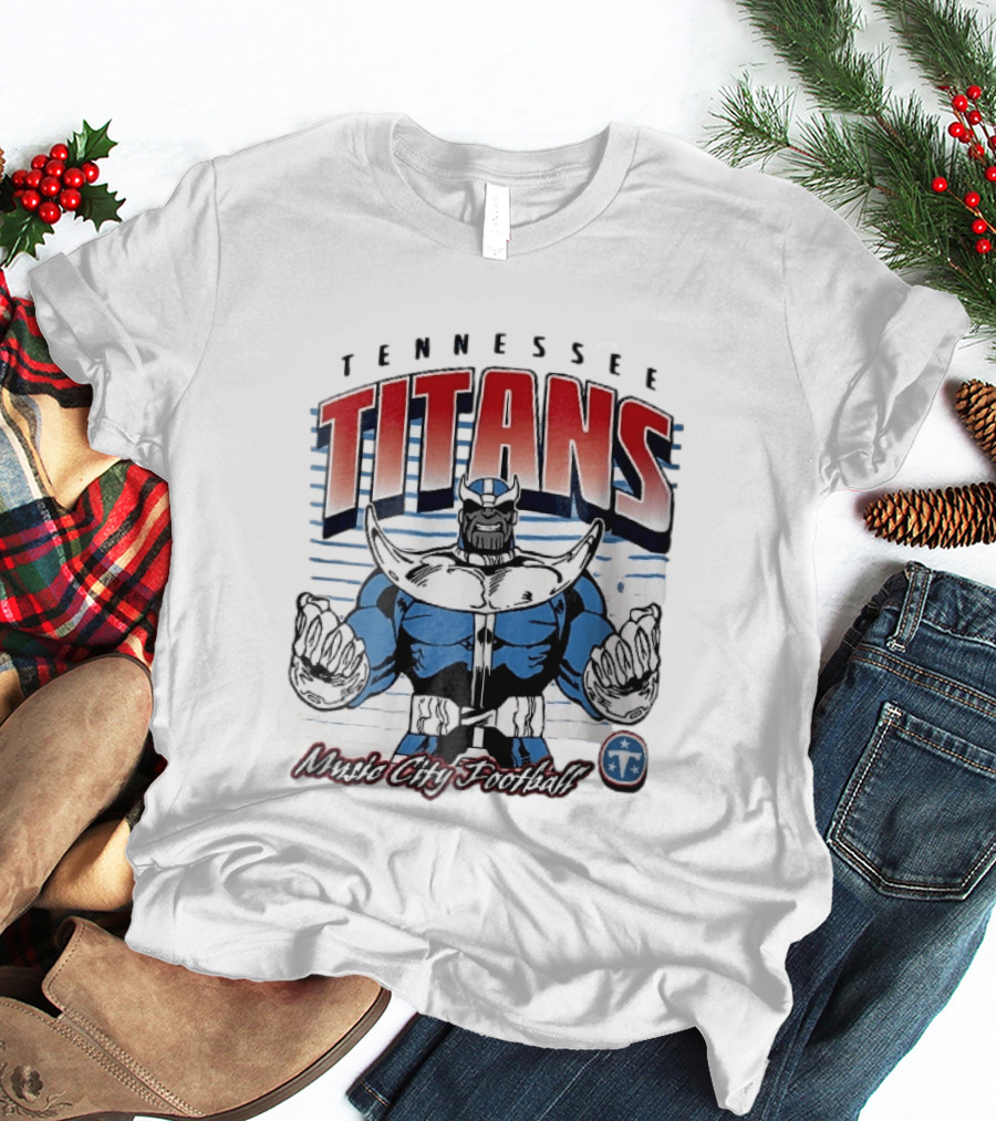 Tennessee Titans Music City Football Cartoon Comic Armor T-Shirt