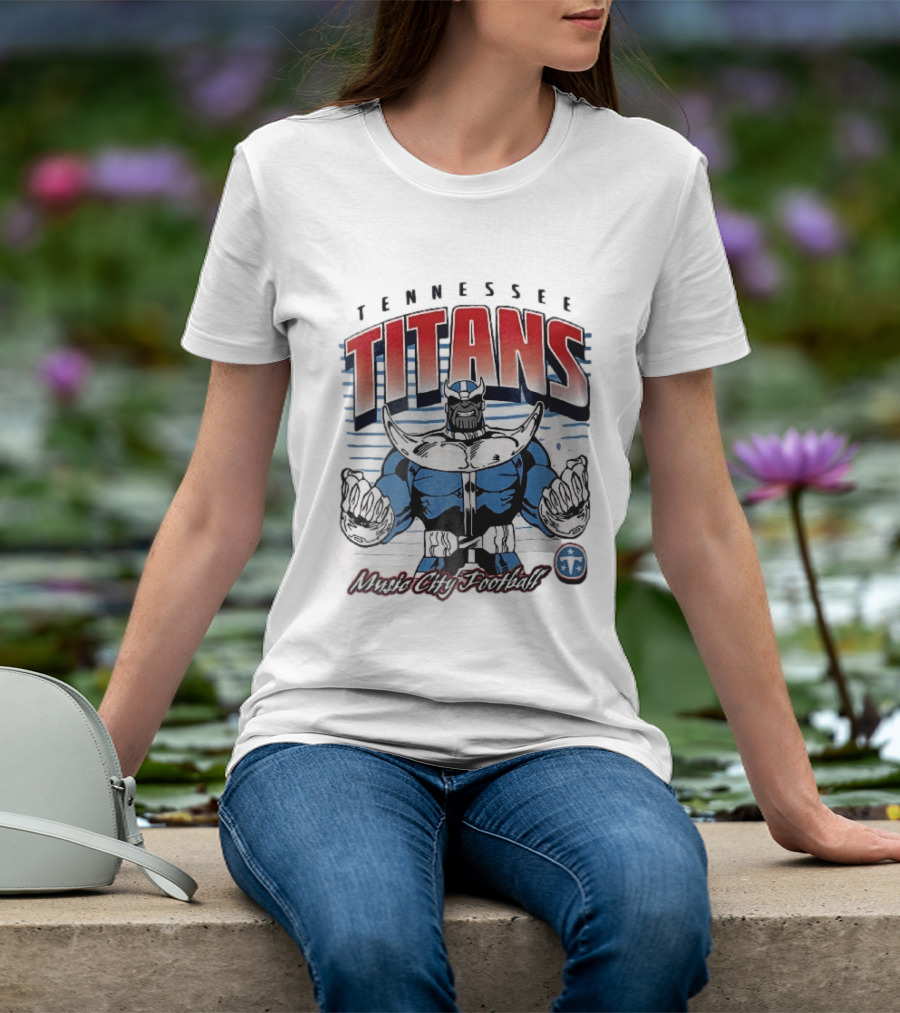 Tennessee Titans Music City Football Cartoon Comic Armor T-Shirt