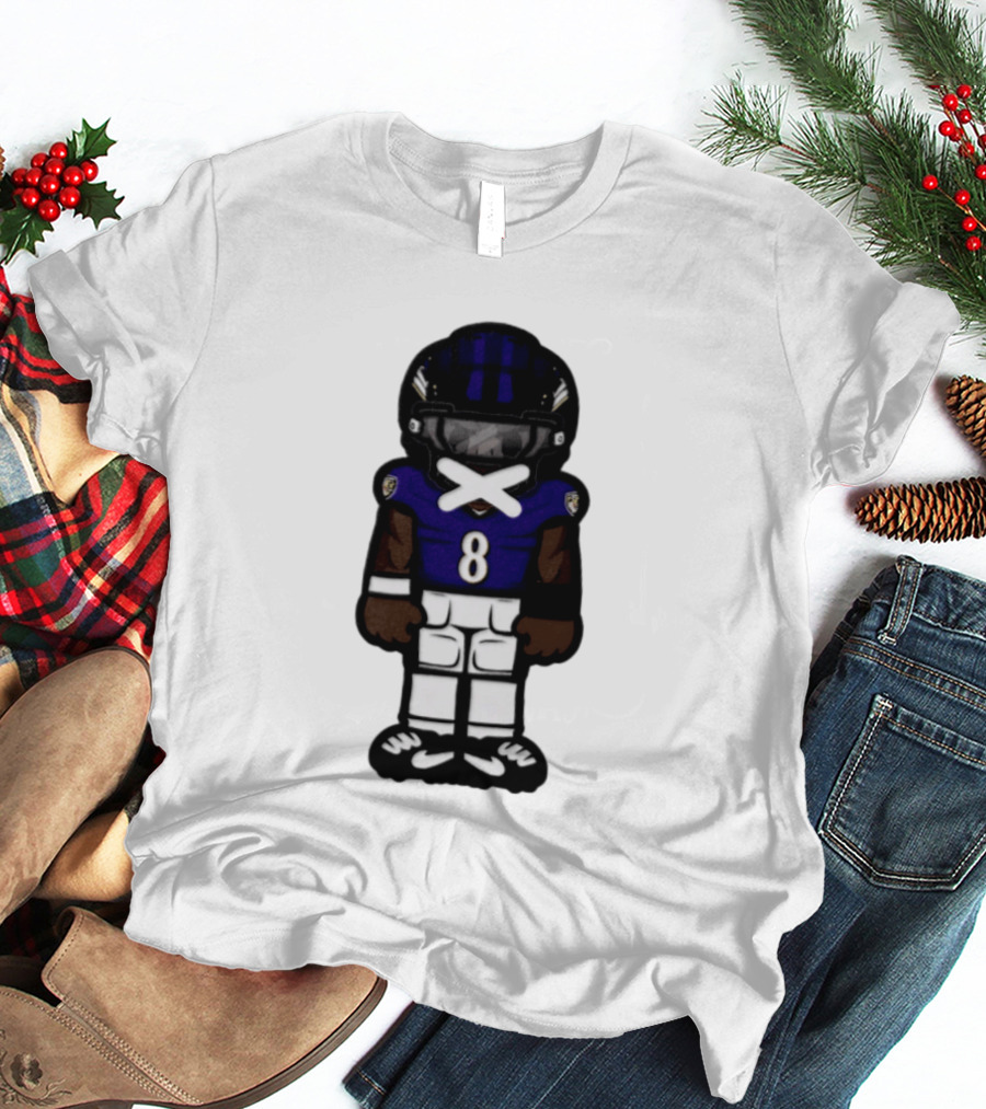 Lamar Jackson Baltimore Ravens Chibi Football 2026 Ravens Jersey Number 8 T-Shirt