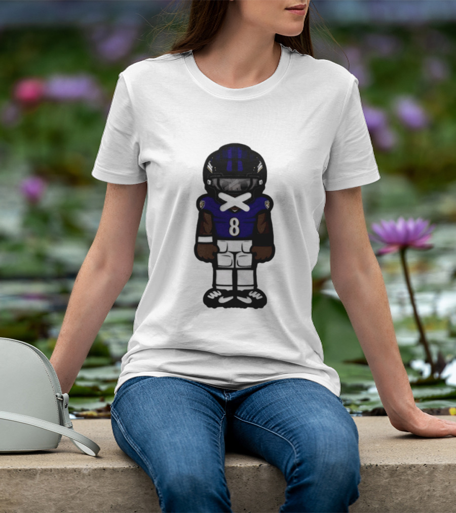 Lamar Jackson Baltimore Ravens Chibi Football 2026 Ravens Jersey Number 8 T-Shirt