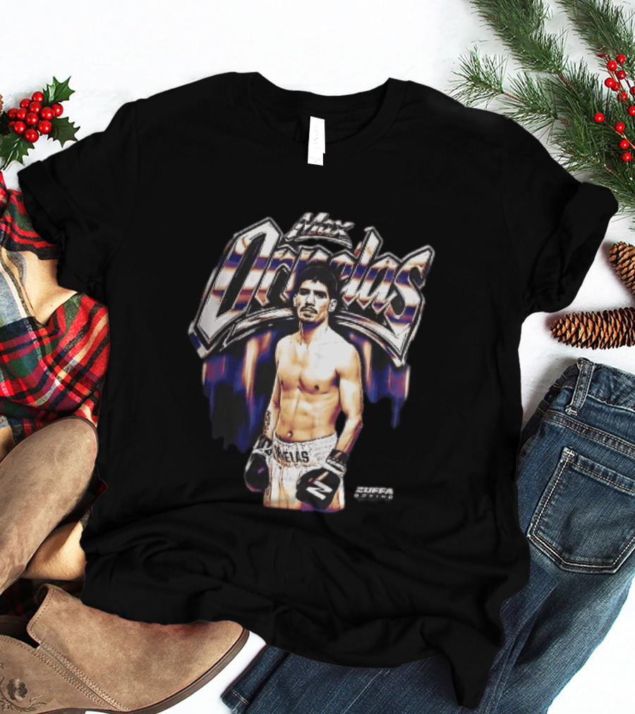 Max Ornelas Boxer Stance Metallic Chrome Lettering Flames Zuffa Boxing Bootleg T-Shirt