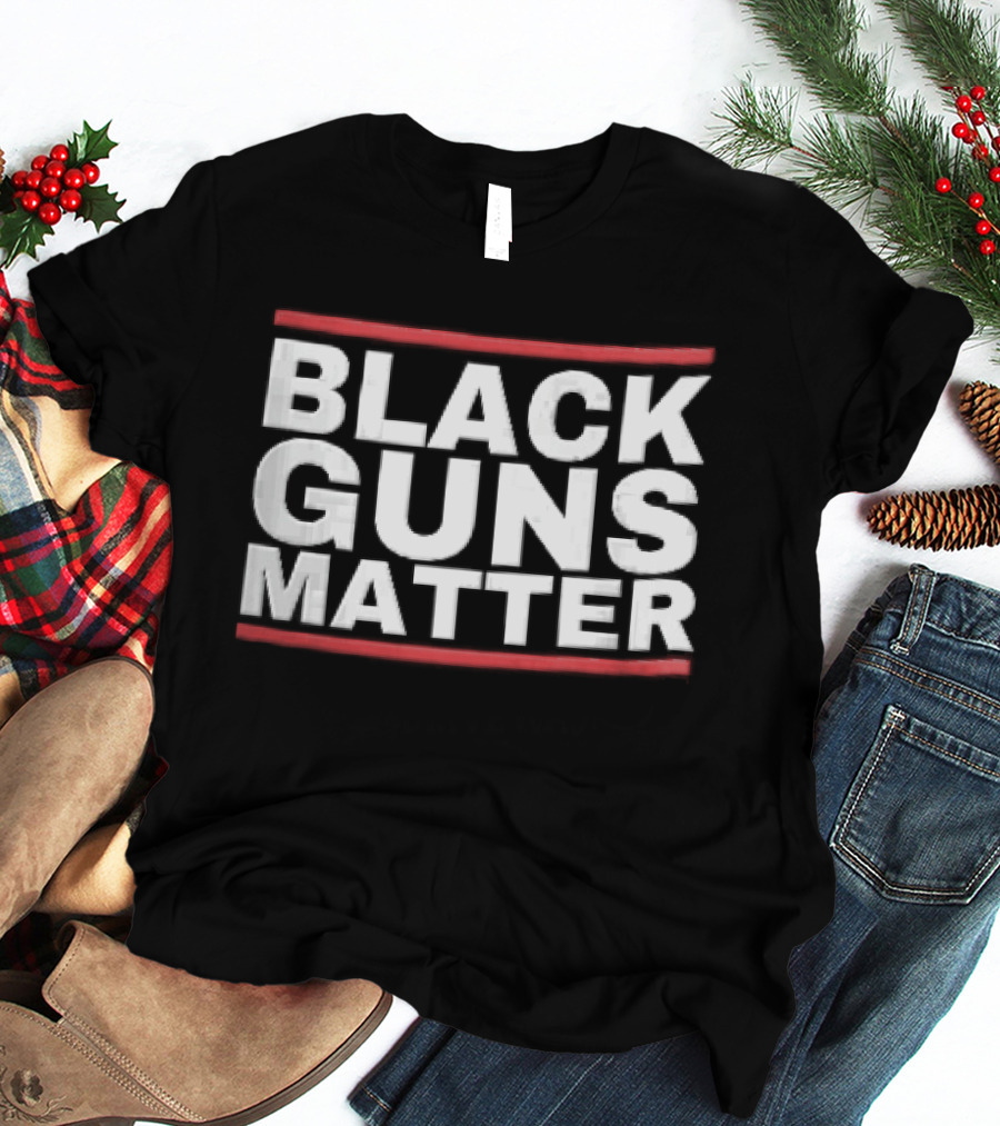 Black Guns Matter Red Horizontal Bars T-Shirt