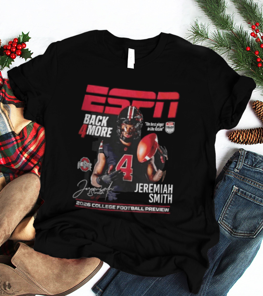 ESPN Back For More Ohio State Buckeyes Jeremiah Smith 2026 College Football Preview T-Shirt