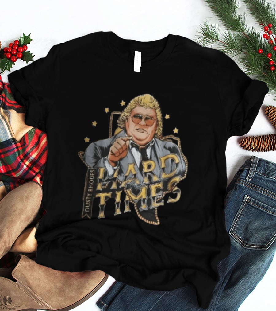 Dusty Rhodes Hard Times Wrestler Pointing Suit Sunglasses Stars T-Shirt