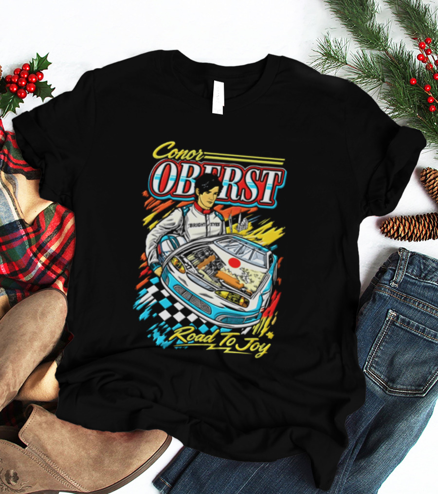 Conor Oberst Road To Joy Racing Car Driver Checkered Flag T-Shirt