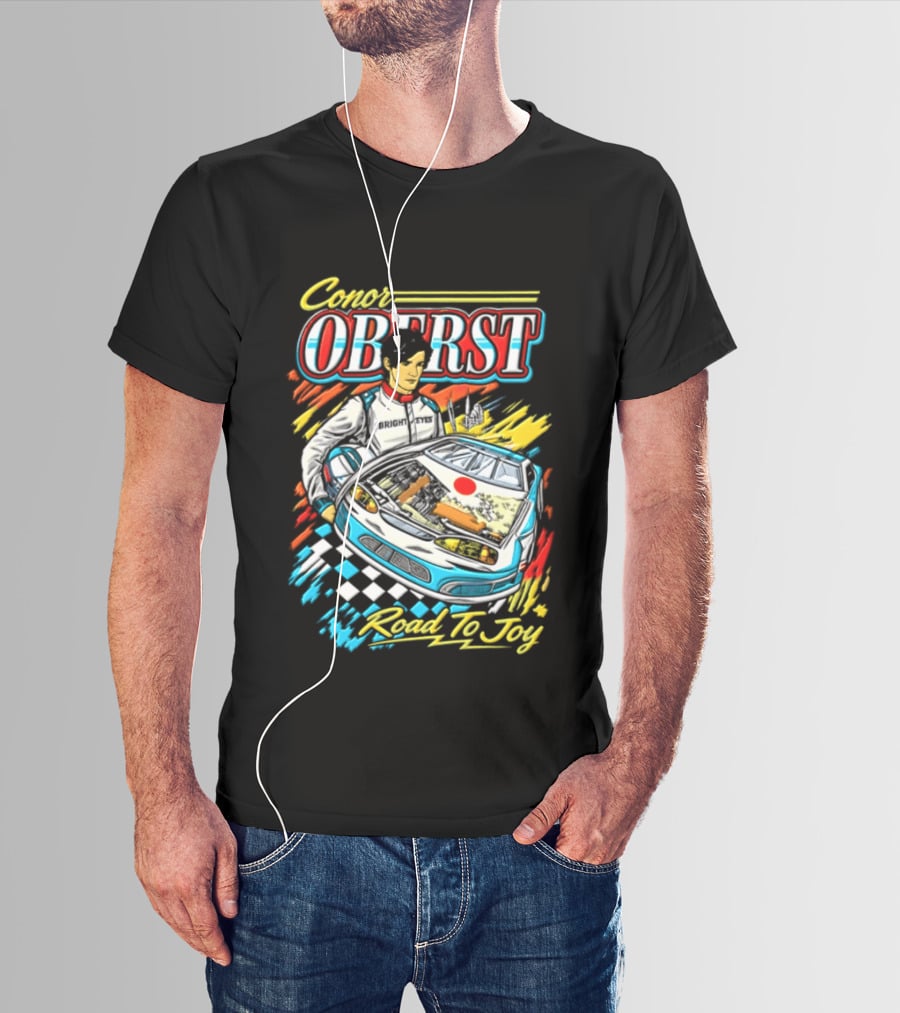 Conor Oberst Road To Joy Racing Car Driver Checkered Flag T-Shirt