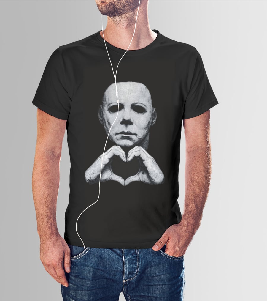 Michael Myers Heart Hands Iconic Horror Character Gesture T-Shirt