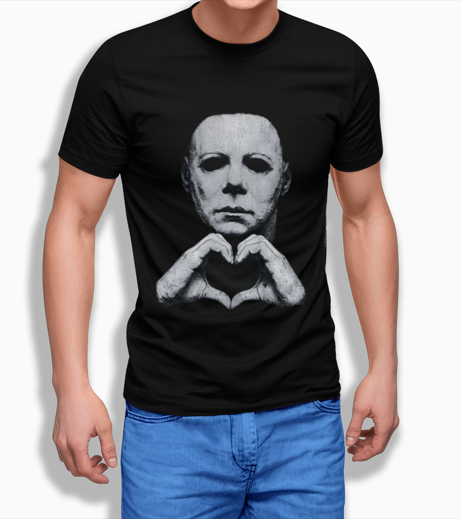 Michael Myers Heart Hands Iconic Horror Character Gesture T-Shirt