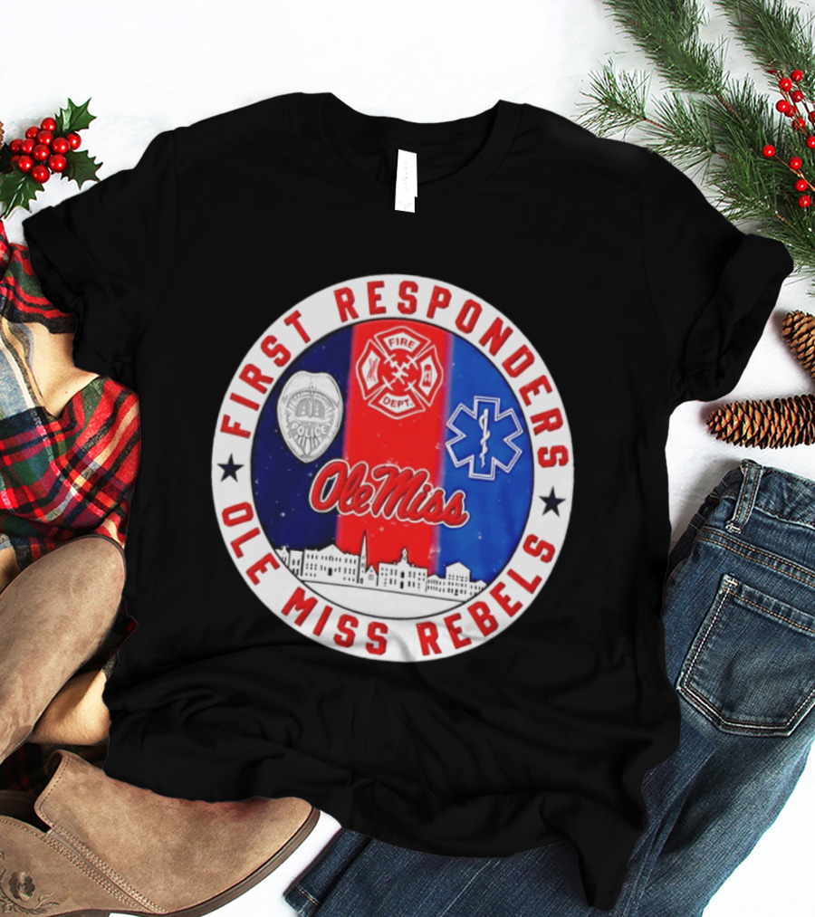Ole Miss Rebels First Responders Police Fire Dept EMS 2026 T-Shirt