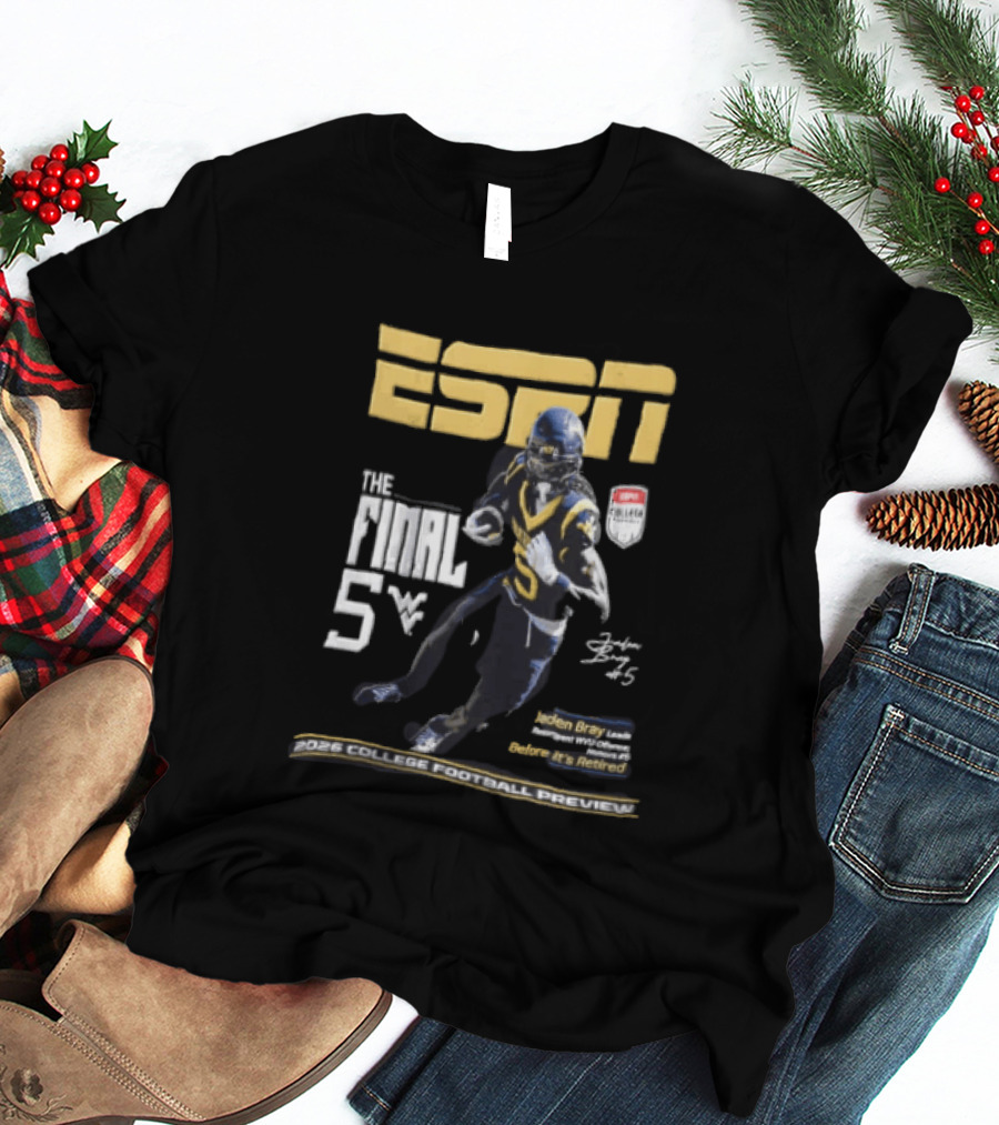 ESPN Jaden Bray 2026 College Football Preview Retired Number 5 T-Shirt
