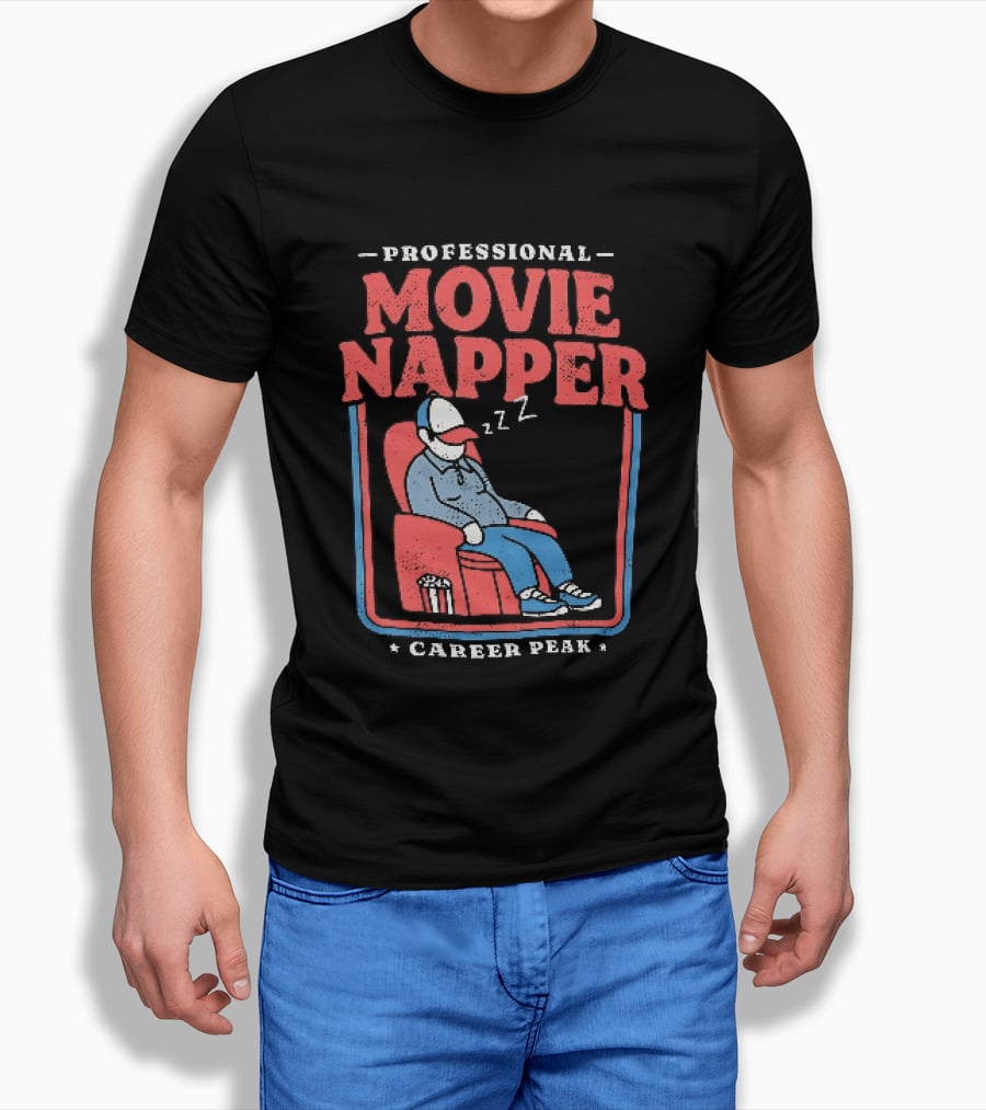 Professional Movie Napper Career Peak Experienced At Falling Asleep During Movies Zzz T-Shirt