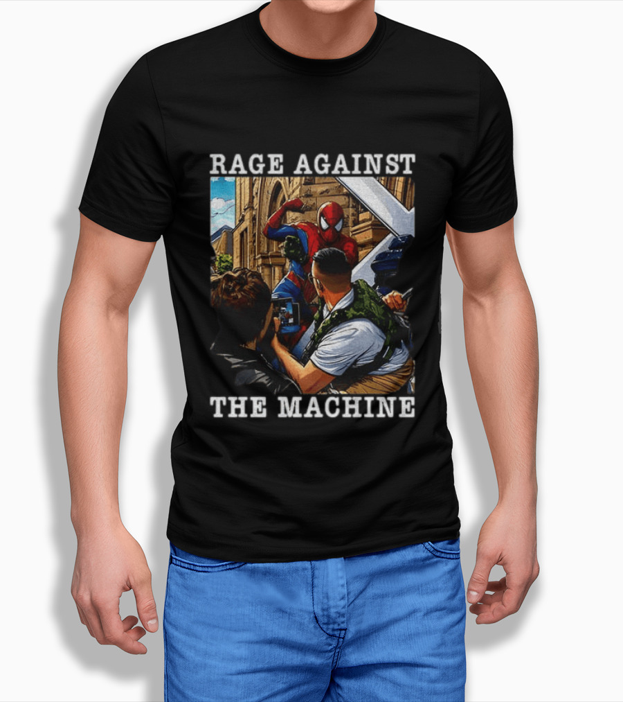 Rage Against The Machine Spider Man Bold Street Art Scene T-Shirt
