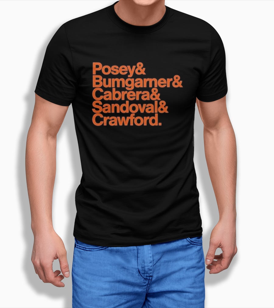 San Francisco Giants Posey Bumgarner Cabrera Sandoval Crawford Legends T-Shirt