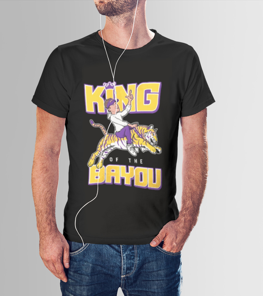 King Of The Bayou Lane Kiffin Tiger Riding T-Shirt