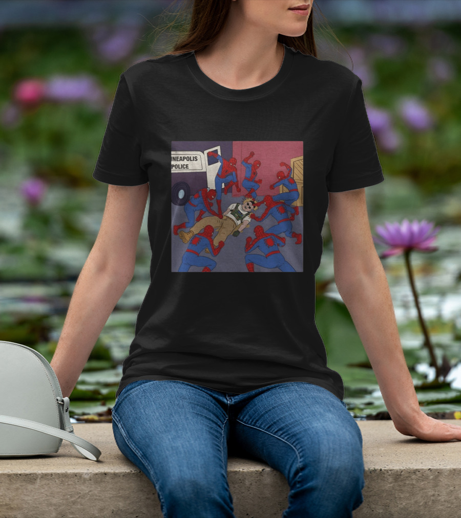 Spider Man How To Fight Fascism Neapolis Police Scene T-Shirt