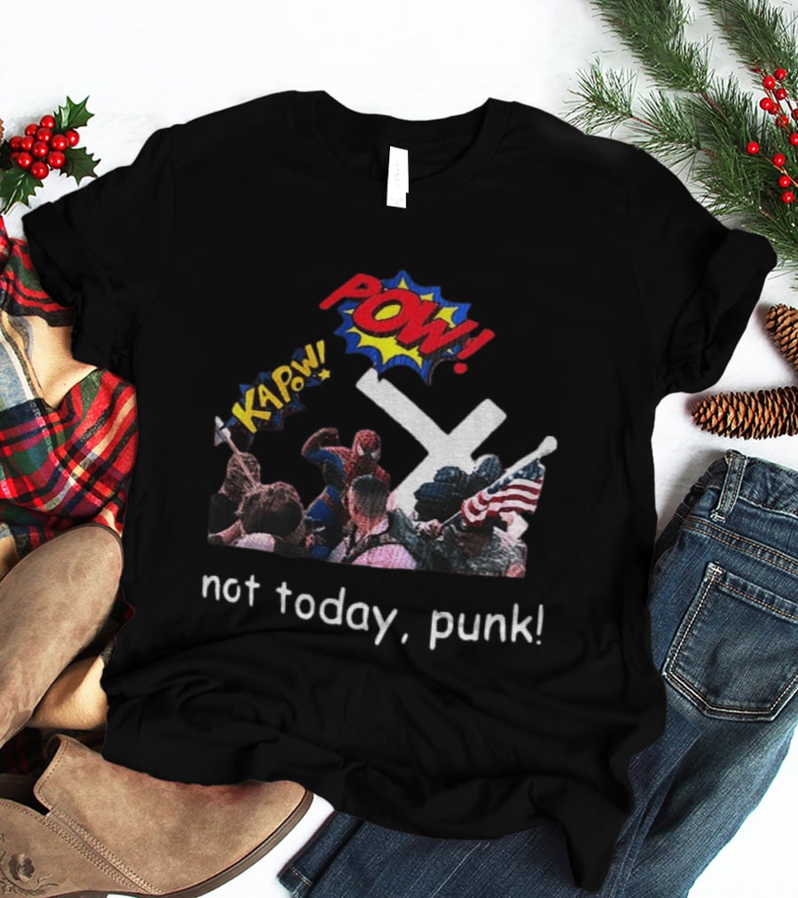 Spider Man Marvel Hero Anti Racist POW Kapow Not Today Punk T-Shirt