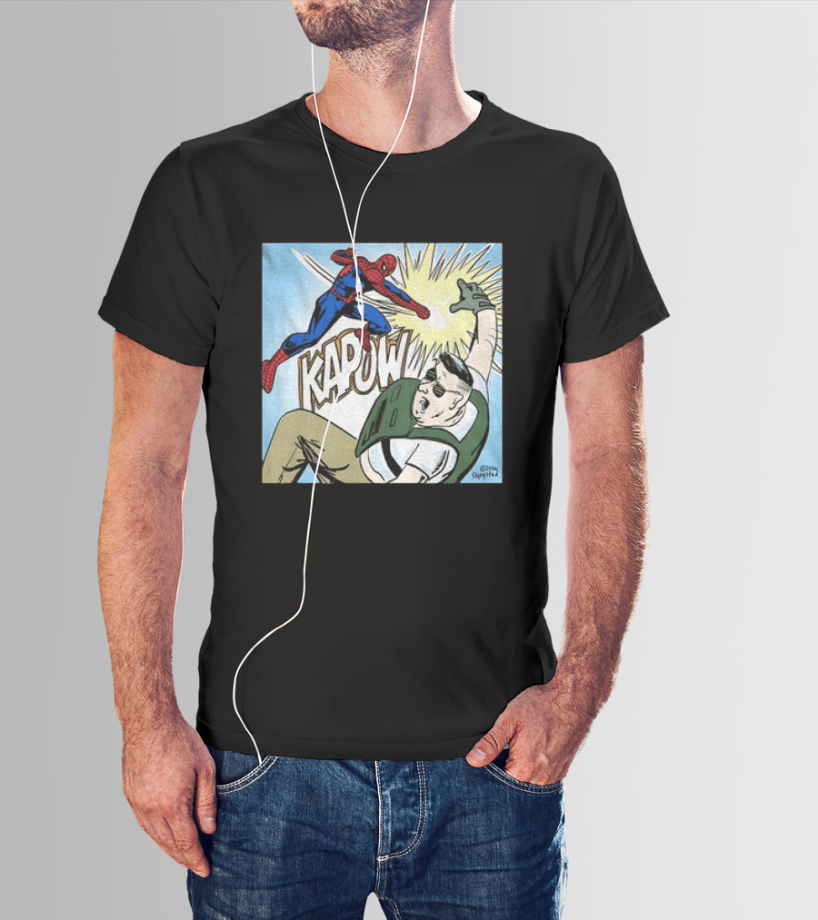 Spider Man Kapow Punch Action Jake Lang Amigo Da Militancia T-Shirt