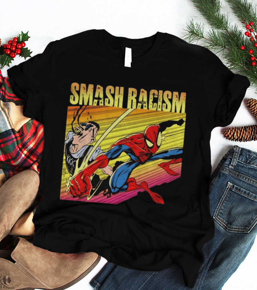 Spider Man Smash Racism Comic Protest Message T-Shirt