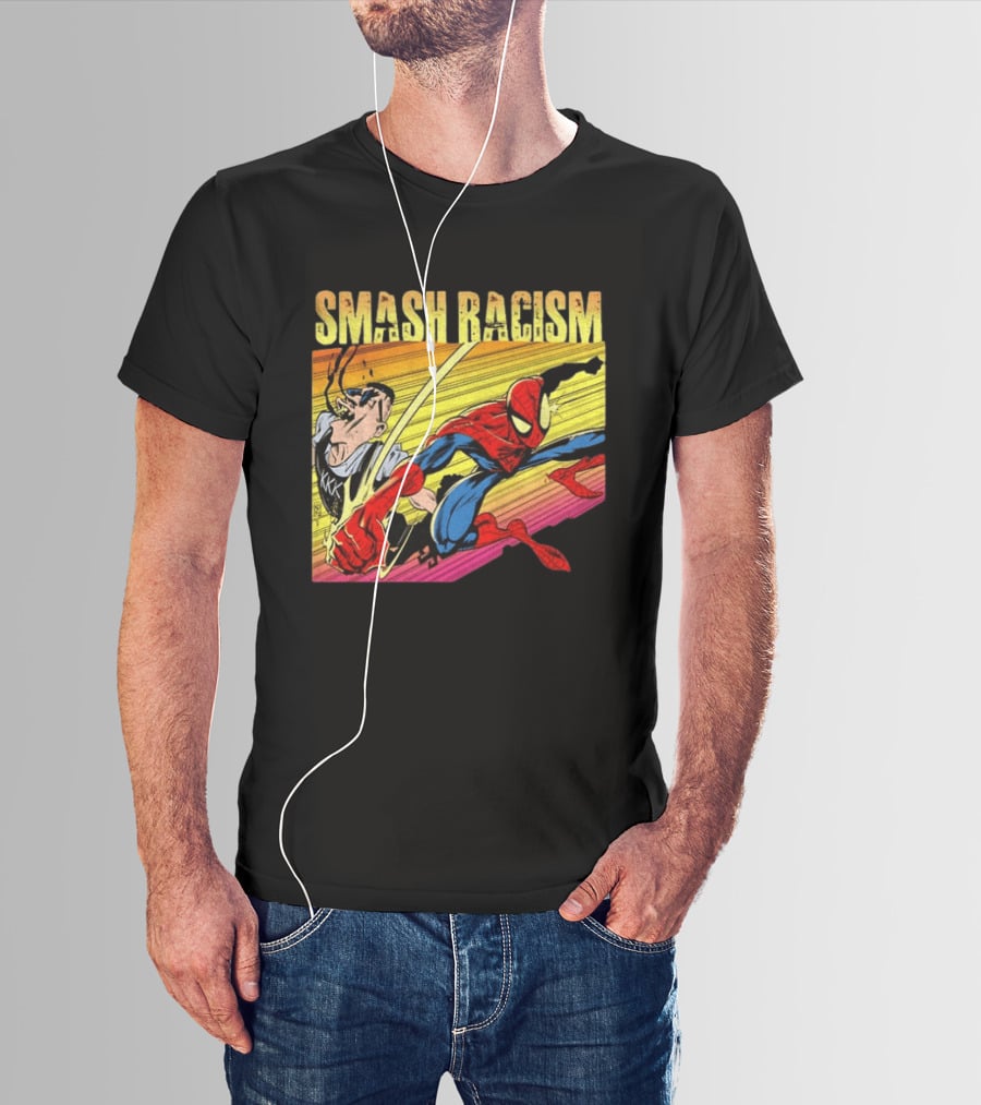 Spider Man Smash Racism Comic Protest Message T-Shirt