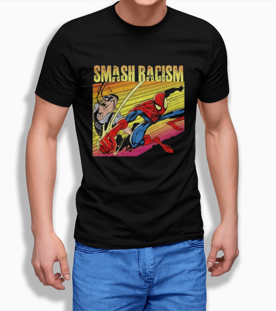 Spider Man Smash Racism Comic Protest Message T-Shirt
