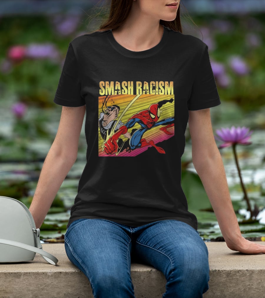 Spider Man Smash Racism Comic Protest Message T-Shirt