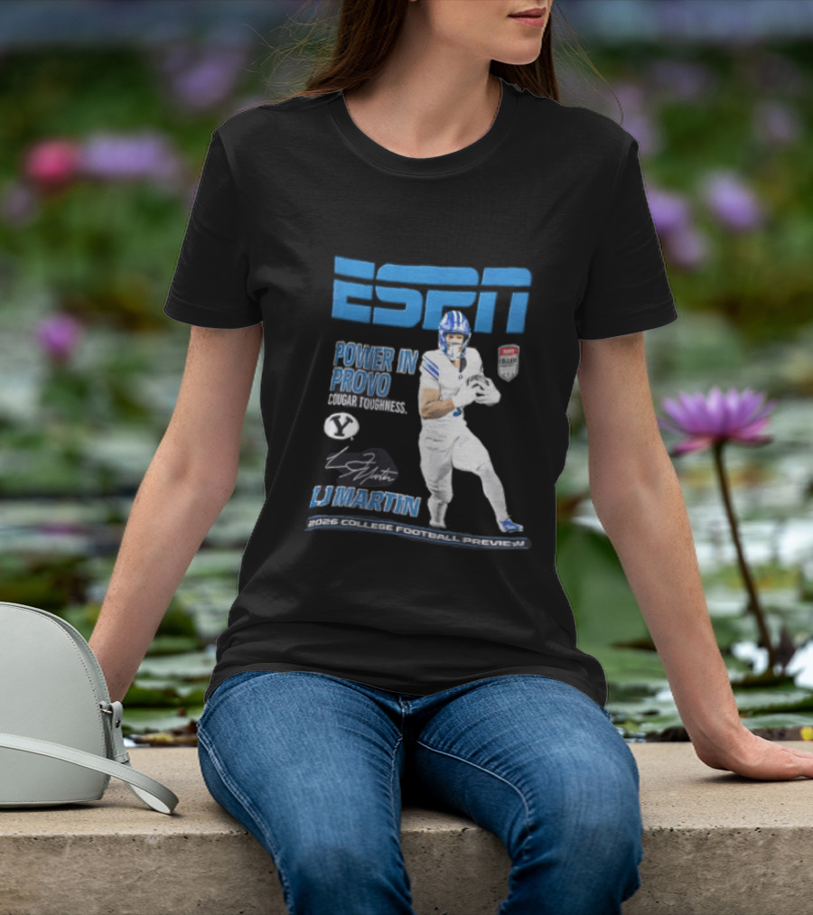 ESPN Power In Provo BYU Football LJ Martin 2026 College Football Preview T-Shirt