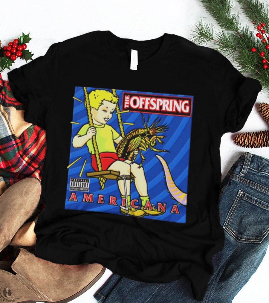 The Offspring Americana Album Cover Kid Holding Lobster Tentacle Explicit Content T-Shirt