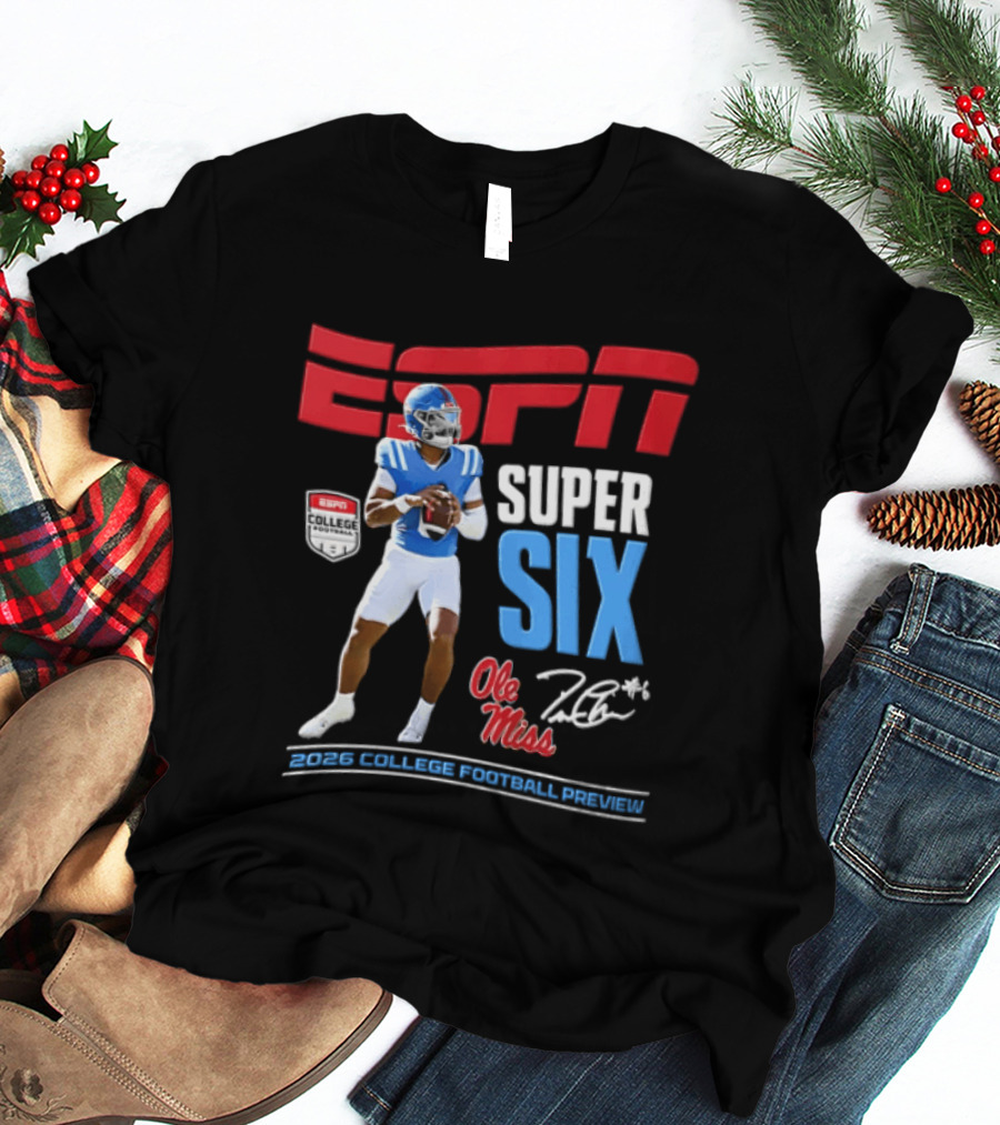 ESPN Super Six Ole Miss 2026 College Football Preview T-Shirt