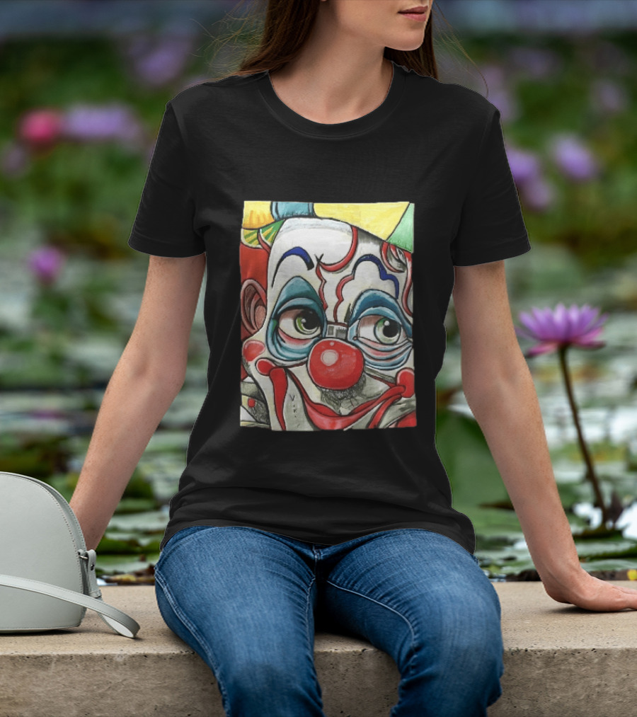 Viktor Clown With Red Nose And Green Eyes Caricature Painting T-Shirt