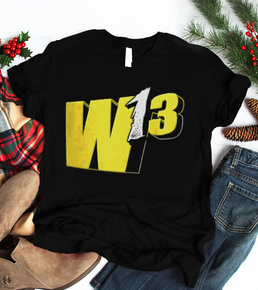 W13 Yellow 3D Bold Number T-Shirt