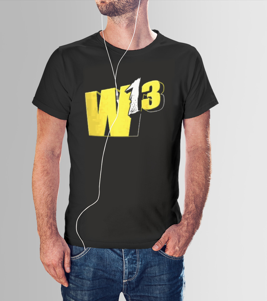 W13 Yellow 3D Bold Number T-Shirt