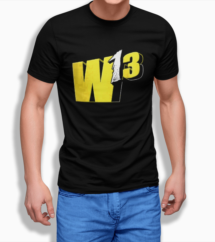 W13 Yellow 3D Bold Number T-Shirt