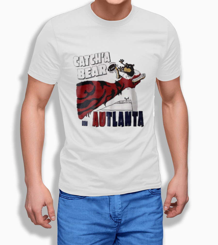 Catch A Bear Auburn Tigers Autlanta Football Cartoon T-Shirt