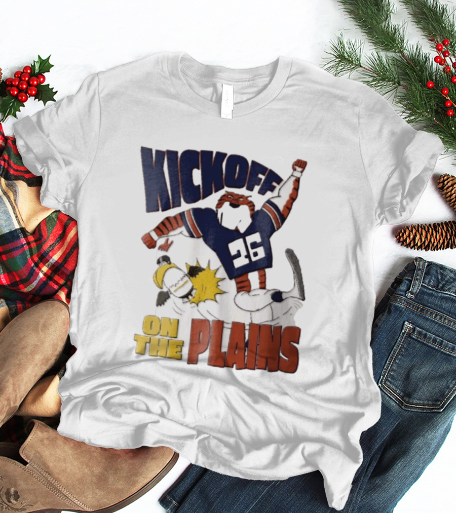 Kickoff On The Plains Auburn Tigers Southern Miss Cartoon Kicking Eagle T-Shirt