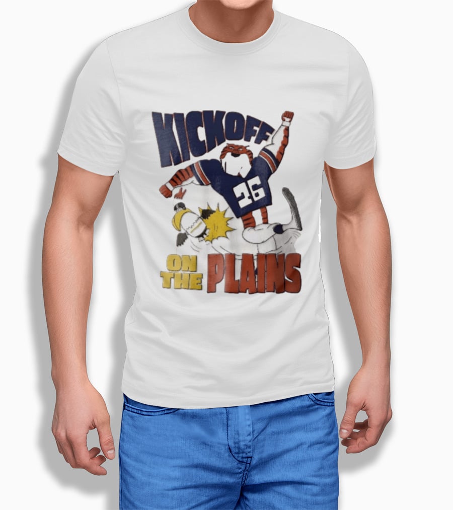Kickoff On The Plains Auburn Tigers Southern Miss Cartoon Kicking Eagle T-Shirt