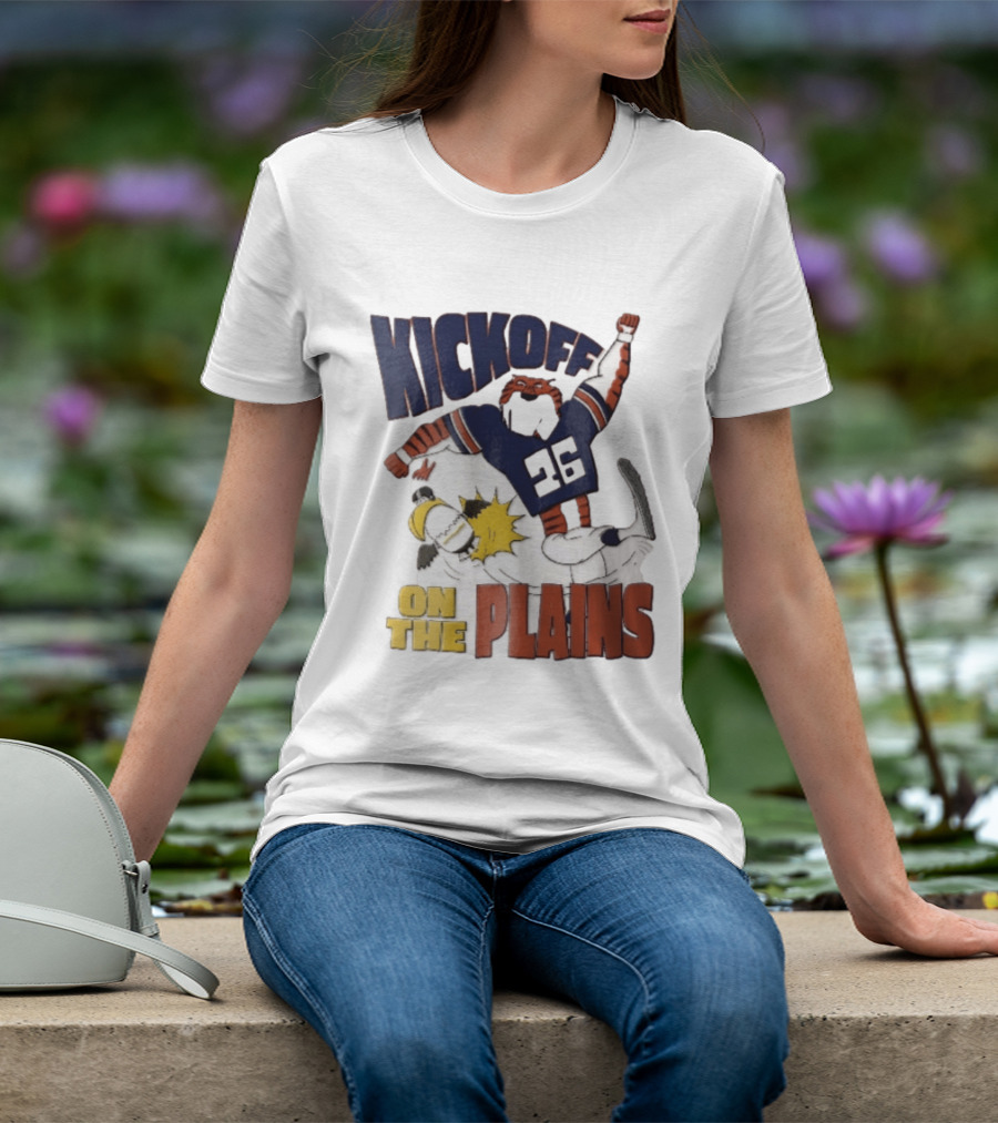 Kickoff On The Plains Auburn Tigers Southern Miss Cartoon Kicking Eagle T-Shirt