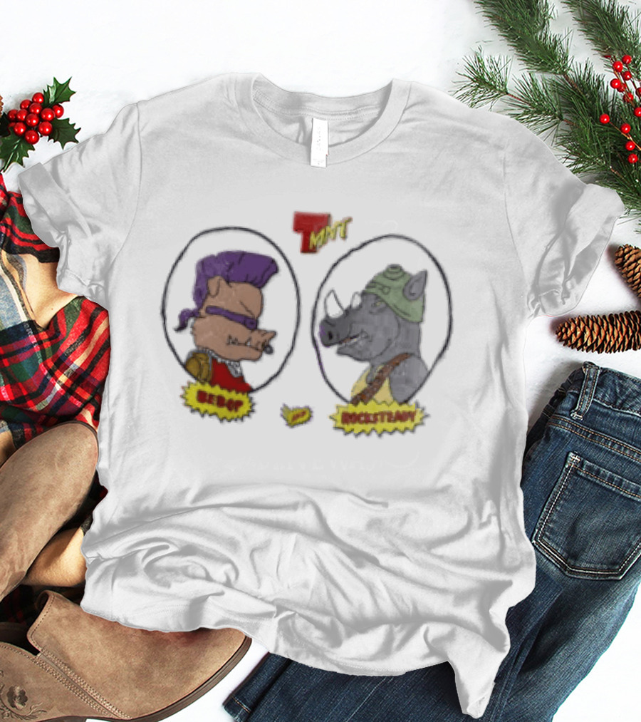 Bebop Rocksteady TMNT Vintage Cartoon Characters T-Shirt