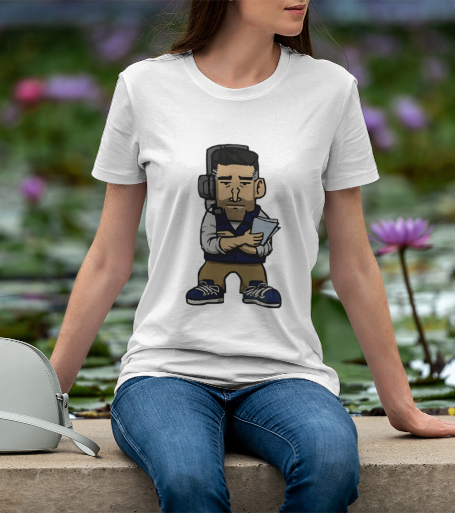Bill Belichick Headset New England Patriots Coach Caricature T-Shirt