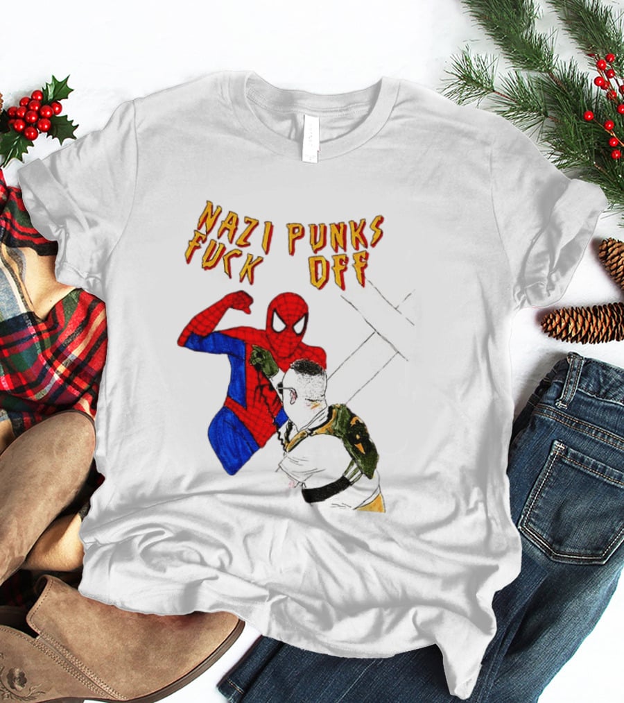 Nazi Punks Fuck Off Spider Man Punching T-Shirt