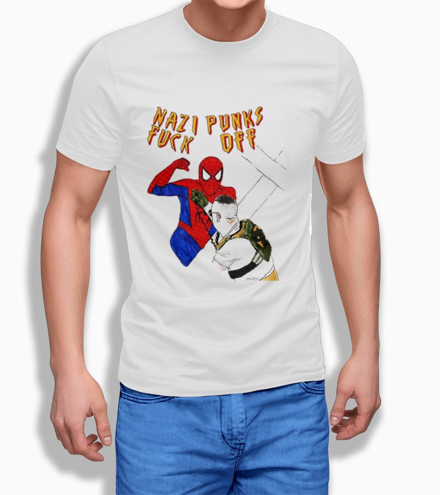 Nazi Punks Fuck Off Spider Man Punching T-Shirt