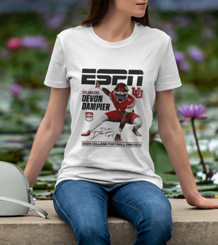 ESPN College Football 2026 Preview Devon Dampier Utah Utes T-Shirt