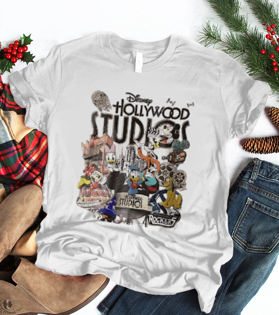Disney Hollywood Studios G Force Records Rockers Distressed Cartoon Characters Collage T-Shirt