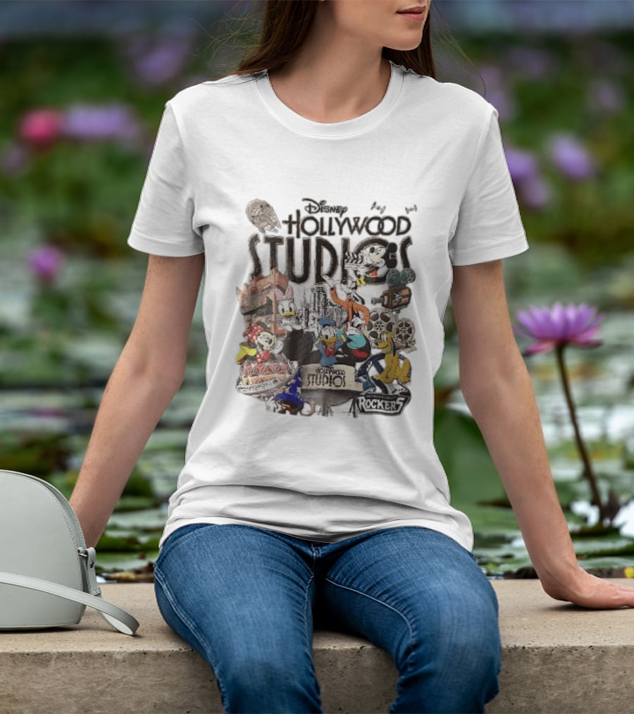 Disney Hollywood Studios G Force Records Rockers Distressed Cartoon Characters Collage T-Shirt