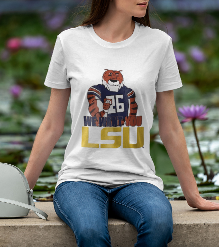 LSU Tigers We Want You Number 26 Mascot Pointing T-Shirt