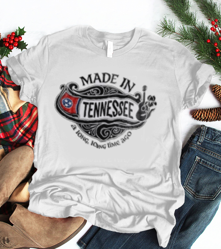 Made In Tennessee A Long Long Time Ago State Flag Guitar T-Shirt