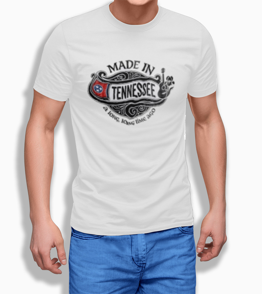Made In Tennessee A Long Long Time Ago State Flag Guitar T-Shirt