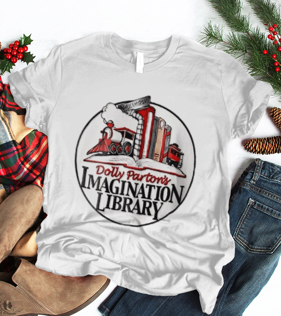Dolly Parton's Imagination Library Steam Train And Books Oval T-Shirt