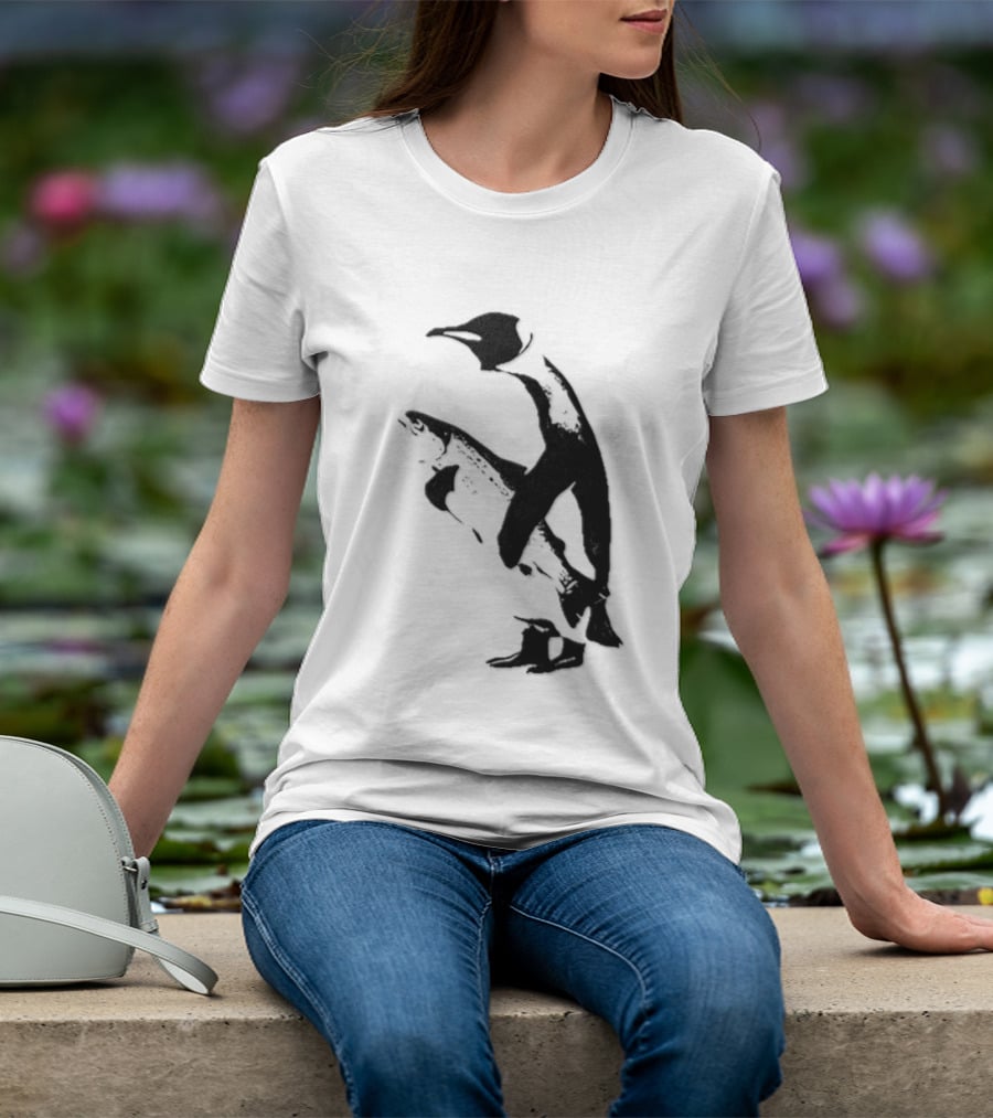 Penguin Holding A Fish T-Shirt